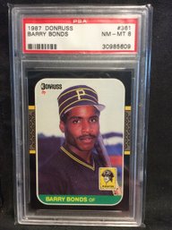 1987 Donruss Barry Bonds Rookie Card PSA Graded 8 - M