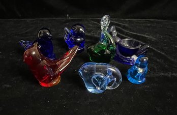 Colored Glass Animal Figurines