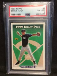 1993 Topps Derek Jeter Rookie Card PSA Graded 8 - M