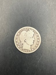 1909-D Barber Silver Quarter