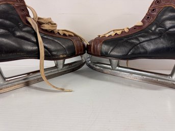 Pair Of Vintage Men's Size 12 CCM Senior 'A' Leather Hockey Skates  - Made In Canada