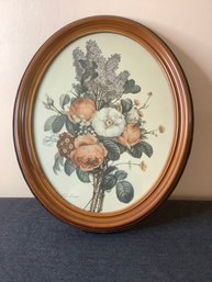 Oval Framed Floral Print