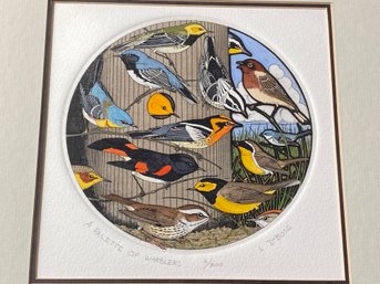 Signed L Dubose A Palette Of Warblers 12x12 Numbered 2 Of 300 Lithograph