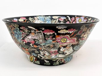 A Very Large And Rare Antique Chinese Famille Noir Bowl - 24' Wide