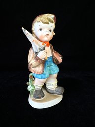 Vintage Boy With Umbrella Figurine