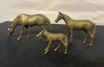 Three Vintage-  Large, Medium & Small Brass Horse Figurines             LP/A3