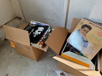 3 Boxes Of Vinyl And Box Of 45's