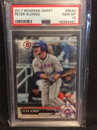 2017 Bowman Draft Pete Alonso Rookie Card PSA Graded 10 - M