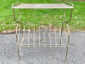 A Vintage Brass Magazine Rack / Side Table