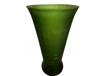 Large Frosted Green Vase