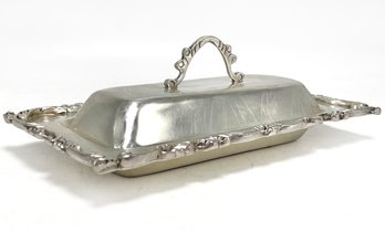 A Beautiful Vintage Scalloped Edged Lidded Sterling Silver Butter Dish By J. Torres Mexico