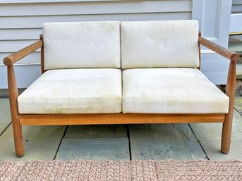 A Modern Outdoor Teak Loveseat (A)