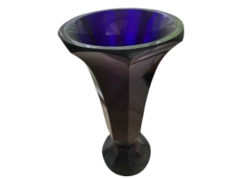 Large Heavy Cobalt Blue Glass Vase