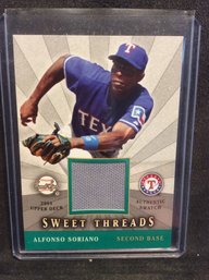 2004 Upper Deck Sweet Spot Sweet Threads Alfonso Soriano Jersey Relic Card - M