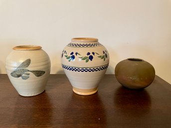 Studio Art Pottery Vessels Including Nicholas Mosse Blue Berries & Cornwall Bridge Pottery