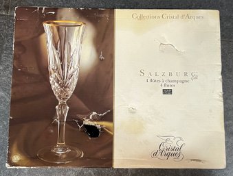 Brand New Salzburg Set Of 4 Gold Champagne Glasses