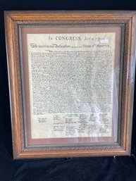 Framed Print Of Declaration Of Independence