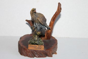 Vintage Eagle On Wood Base Souvenir Of Niagara Falls Figure