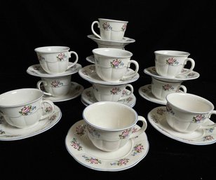 Tabletops Unlimited Victoria Floral Tea Cups And Saucers