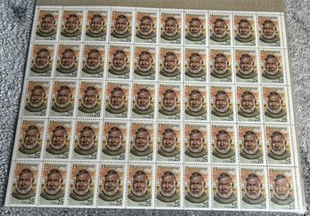 Vintage Full Sheet Of ERNEST HEMINGWAY 25 Cent Stamps