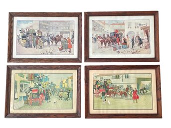Four Prints Inspired By The Writings Of Charles Dickens By Albert Ludovici (1852-1932) Framed Under Glass