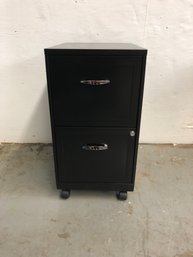 2 Bay Black Metal Filing Cabinet