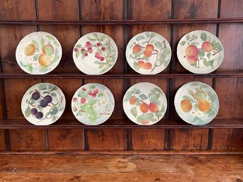 Antique K & G St Clement French Majolica Plates- Set Of 8