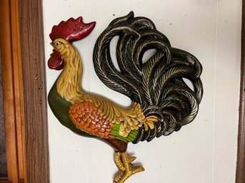1971 Rooster Hand-Painted Ceramic Wall Decor