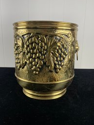 Large Vintage English Brass Planter