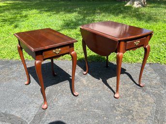 Fine Vintage Hitchcock Side Table And Drop Leaf Table