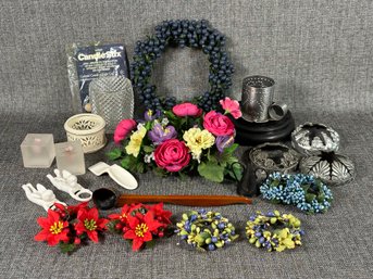 A Large Assortment Of Candle Accessories: Rings, Jar Candle Lids & More