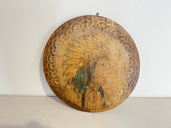 Vintage Burn Wood Indian