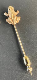 Sweet 14k Frog Stickpin