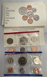 1992 United States Mint Uncirculated Coins Set With D And P Mint Marks