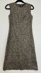 A Piazza Sempione Scoop Neck Brown Tweed Dress Size S