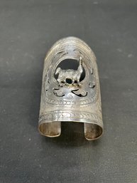 Antique Sterling Cuff Bracelet - Peruvian  3-7/8' Long - 94 Grams