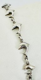 STERLING SILVER DOLPHIN LINK BRACELET