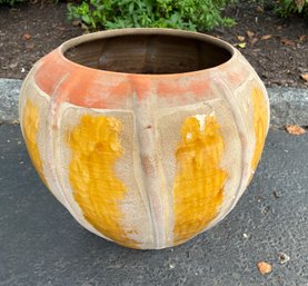 Oversized Yellow And Sienna Planter