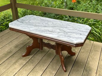 Antique WE Rhyme Company Marble Coffee Table
