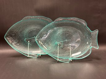 A Pair Of Plastic Fish Platters