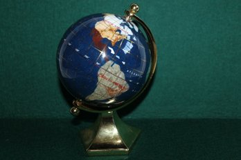 Jeweled Inlaid World Globe - 6 Inches With Good Weight, Nice Desk Accessory Or Paperweight