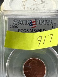 Lincoln Memorial Reverse  1C 2006 MS69RD  SATIN FINISH  PCGS