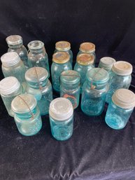 Blue Glass Canning Jars