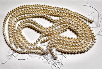 6 Strung Honora Genuine Freshwater Pearls, Approximately 16 Inches