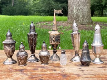 Vintage Weighted Sterling Salt And Pepper Shakers