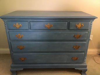 Beautiful Solid Wood Chalk Painted Low Chest Of Drawers