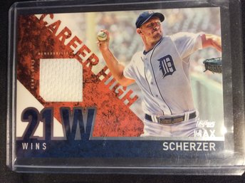 2015 Topps Max Scherzer Jersey Relic Card - M