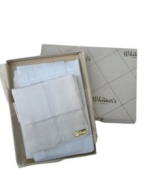 Lot Of Three All Linen Fabric Handkerchiefs/ Pocket Squares - Whitners PA