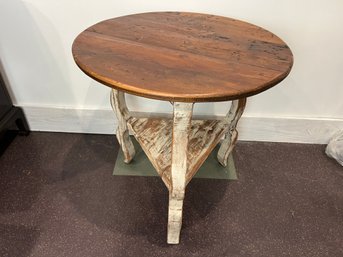 Rustic Round Accent Table