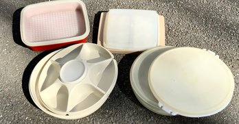 Nice Vintage Tupperware Lot ~ Divided Serving Dish, Season 'N Serve Marinate, Deviled Egg  Carrier & More ~